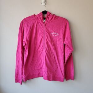 The Black Dog Girls Light Weight Hoodie | Full Zip | Neon Pink | NWT Large 14/16